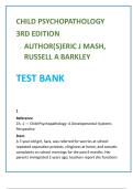 Child Psychopathology Test Bank &lpar;Mash & Barkley 3rd Ed&rpar; &vert; Developmental Psychopathology
