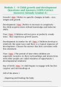 Module 1 - 6 Child growth and development  Questions and Answers &lpar;100&percnt; Correct  Answers&rpar; Already Graded A&plus; 