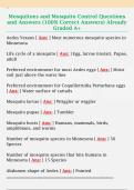 Mosquitoes and Mosquito Control Questions  and Answers &lpar;100&percnt; Correct Answers&rpar; Already  Graded A&plus; 