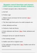 Mosquito control Questions and Answers  &lpar;100&percnt; Correct Answers&rpar; Already Graded A&plus; 