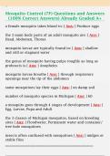 Mosquito Control &lpar;7F&rpar; Questions and Answers  &lpar;100&percnt; Correct Answers&rpar; Already Graded A&plus; 