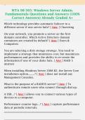 MTA 98-365&colon; Windows Server Admin&period;  Fundamentals Questions and Answers &lpar;100&percnt;  Correct Answers&rpar; Already Graded A&plus; 
