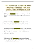 WGU Introduction to Sociology - C273&colon;  Questions and Answers 2025&vert;2026  Verified Graded A&plus; Already Passed&excl;