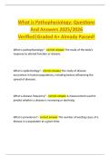 What is Pathophysiology&colon; Questions  And Answers 2025&sol;2026  Verified&vert;Graded A&plus; Already Passed&excl; 