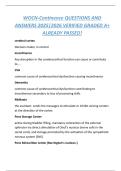 WOCN-Continence QUESTIONS AND  ANSWERS 2025&vert;2026 VERIFIED GRADED A&plus;  ALREADY PASSED&excl;