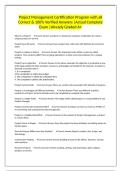 Project Management Certification Program with all Correct & 100&percnt; Verified Answers &vert;Actual Complete Exam &vert;Already Graded A&plus;