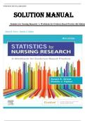 Test Bank for Statistics for Nursing Research&colon; A Workbook for Evidence-Based Practice 4th Edition by Susan K&period; Grove &vert;ISBN&colon; 9780323930505&vert; Guide A&plus;
