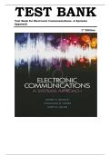 Test Bank for Electronic Communications&colon; A Systems Approach 1st Edition by Jeffrey Beasley &vert;ISBN&colon; 9780132988636&vert; Guide A