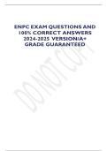 ENPC EXAM QUESTIONS AND    100&percnt; CORRECT ANSWERS   VERSION&sol;A&plus;  GRADE GUARANTEED