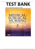 Test Bank for Medical-Surgical Nursing&colon; Patient-Centered Collaborative Care 7th Edition by Donna D&period; Ignatavicius &vert;ISBN&colon; 9781455776405&vert; Guide A&plus;