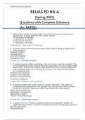 RELIAS ED RN A  &lpar;Spring 2025&rpar;   Questions with Complete Solutions  &lpar;A&plus; RATED&rpar;