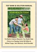 Test Bank for Your Health Today&colon; Choices in a Changing Society 8th Edition by Michael L&period; Teague &vert;ISBN&colon; 9781260260335&vert; Guide A&plus;