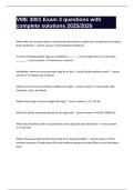 VME 3001 Exam 3 questions with complete solutions 2025&sol;2026