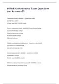 INBDE Orthodontics Exam Questions and Answers