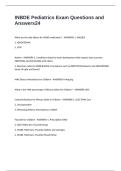 INBDE Pediatrics Exam Questions and Answers