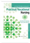 TEST BANK FOR Contemporary Practical&sol;Vocational Nursing 9th Edition by Corinne Kurzen&comma; Anna LaVon Barrett ISBN&colon; 978-1975136215 COMPLETE GUIDE ALL CHAPTERS COVERED WITH RATIONALES 100&percnt; VERIFIED A&plus; GRADE ASSURED&excl;&excl;&excl;&excl;&excl;NEW LATEST UPDATE&excl;&excl;&excl;&excl;&excl;
