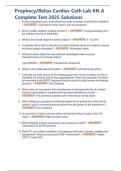 Prophecy&sol;Relias Cardiac Cath Lab RN A Complete Test 2025 Solutions
