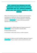 BODY COMPOSITION PROGRAM&sol; MILITARY  APPEARANCE PROGRAM EXAM WITH ACTUAL  QUESTIONS AND 100&percnt; VERIFIED ANSWERS &vert;  LATEST 2025&sol; 2026 UPDATE &vert; GRADED A&plus; &vert; 100&percnt;  SUCCESS 