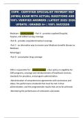 CSPR - CERTIFIED SPECIALIST PAYMENT REP  &lpar;HFMA&rpar; EXAM WITH ACTUAL QUESTIONS AND  100&percnt; VERIFIED ANSWERS &vert; LATEST 2025&sol; 2026  UPDATE &vert; GRADED A&plus; &vert; 100&percnt; SUCCESS