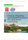 SOLUTION MANUAL Linear Algebra and Optimization for Machine Learning1st Edition by Charu Aggarwal&period; All Chapters 1 &ndash; 11