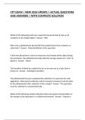 CPT EXAM &vert; NEW 2026 UPDATE &vert; ACTUAL QUESTIONS AND ANSWERS &vert; WITH COMPLETE SOLUTION