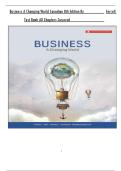 Business A Changing World Canadian 8th Edition By    Ferrell  Test Bank All Chapters Coṿered  