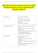 FMCSA DOT Exam with All Correct & 100&percnt; Verified Answers &vert;Actual Complete Exam &vert; Already Graded A&plus; 