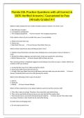 Florida CDL Practice Questions with all Correct & 100&percnt; Verified Answers&vert; Guaranteed to Pass &lpar;Already Graded A&plus;&rpar;