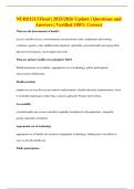 NURS1213 Final &vert; 2025&sol;2026 Update &vert; Questions and Answers &vert; Verified 100&percnt; Correct