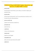 NURS1213 Final &vert; 2025&sol;2026 Update &vert; Questions and Answers &vert; Verified 100&percnt; Correct