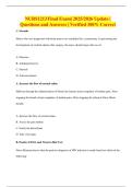 NURS1213 Final Exam&vert; 2025&sol;2026 Update &vert; Questions and Answers &vert; Verified 100&percnt; Correct