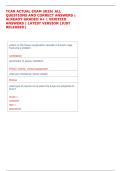 TCAR ACTUAL EXAM 2026&vert; ALL  QUESTIONS AND CORRECT ANSWERS &vert;  ALREADY GRADED A&plus; &vert; VERIFIED  ANSWERS &vert; LATEST VERSION &lpar;JUST  RELEASED&rpar;  