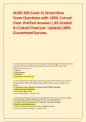 NURS 340 Exam 3&vert; Brand New Exam Questions with 100&percnt; Correct Clear Verified Answers&vert; All Graded A&plus;&vert;Latest Premium  Update&vert;100&percnt; Guaranteed Success&period;
