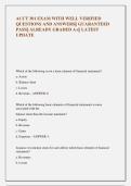 ACCT 301 EXAM WITH WELL VERIFIED  QUESTIONS AND ANSWERS&vert;&vert; GUARANTEED  PASS&vert;&vert; ALREADY GRADED A&plus;&vert;&vert; LATEST  UPDATE 