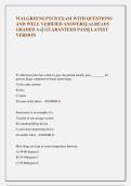 WALGREENS PTCB EXAM WITH QUESTIONS  AND WELL VERIFIED ANSWERS&vert;&vert; ALREADY  GRADED A&plus;&vert;&vert; GUARANTEED PASS&vert;&vert; LATEST  VERSION