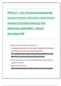 NFPA 17 &ndash; Dry Chemical Extinguishing  Systems Practice Questions And Correct  Answers &lpar;Verified Answers&rpar; Plus  Rationales 2026 Q&A &vert; Instant  Download Pdf