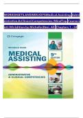 Worksheets Answer Keys &ndash; Medical Assisting&colon; Administrative & Clinical Competencies&comma; 9th Edition &lpar;All Chapters 1&ndash;58 Complete&comma; 2024 Verified Update&rpar; &ndash; Michelle Blesi &lbrack;NCLEX &vert; CMA &vert; Medical Assisting Exam Prep&rsqb;
