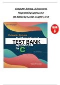 Full Test Bank for Computer Science&colon; A Structured Programming Approach in C 4th Edition by Behrouz A&period; Forouzan & Hassan A&period; Afyouni &ndash; Complete Chapters 1&ndash;15 with Review Questions&comma; Exercises&comma; Problems & Projects
