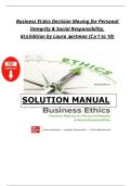 Full Solutions Manual for Business Ethics&colon; Decision Making for Personal Integrity & Social Responsibility 6th Edition by Laura P&period; Hartman &ndash; Complete Chapters 1&ndash;10 with Ethical Decision Models&comma; CSR&comma; Corporate Governance & Case Analysis Solutions