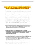 D027 PATHOPHARMACOLOGY QUESTIONS WITH CORRECT ANSWERS 20252026