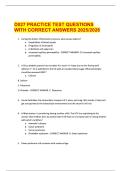 D027 PRACTICE TEST QUESTIONS WITH CORRECT ANSWERS 20252026&period;