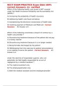 NCCT EXAM PRACTICE Exam Q&A 100- correct Answers- A&plus; verified