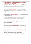 EKG rhythms Exam Q&A 100- correct Answers- A&plus; verified
