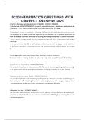 D220 INFORMATICS QUESTIONS WITH CORRECT ANSWERS