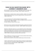 D220 OA1&2 QUESTION BANK WITH CORRECT ANSWERS