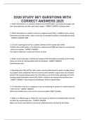 D220 STUDY SET QUESTIONS WITH CORRECT ANSWERS