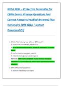 NFPA 1994 &ndash; Protective Ensembles for  CBRN Events Practice Questions And  Correct Answers &lpar;Verified Answers&rpar; Plus  Rationales 2026 Q&A &vert; Instant  Download Pdf 