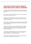 D402 STUDY GUIDE FOR OA FROM PA QUESTIONS WITH CORRECT ANSWERS&period;