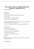 D446 ADULT HEALTH 2 QUESTIONS WITH CORRECT ANSWERS 