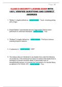 CLASS D SECURITY LICENSE EXAM WITH 100&percnt; VERIFIED QUESTIONS AND CORRECT ANSWERS